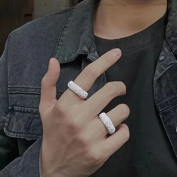 Роскошное кольцо Iced Out Homme, Массивные кольца из титановой стали для мужчин и Женщин, Модные Ювелирные Аксессуары Оптом В Корейском стиле