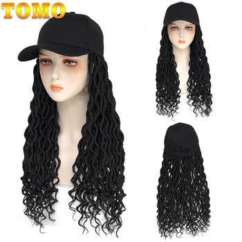 Женская бейсболка TOMO Hat парик с вьющимися искусственными локонами для наращивания волос, синтетические волосы, связанные крючком, регулируемая шляпа-парик