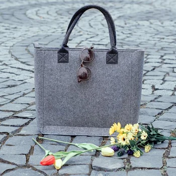 100 шт. сверхпрочных войлочных сумок оптом с пользовательским логотипом, многоразовые сумки для покупок с продуктами