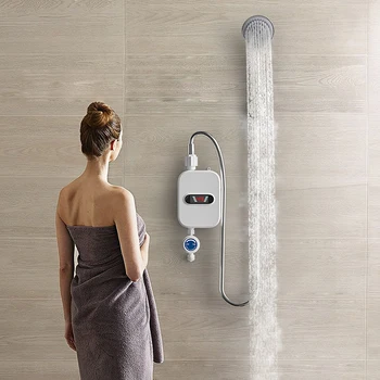 Мини-электрический водонагреватель для душа с автоматическим отключением питания, цифровой дисплей, Безцилиндровый водонагреватель для душа, разбрызгивание воды в ванной комнате для отеля