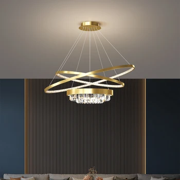 Современные светодиодные подвесные светильники для гостиной, столовой, 63 Вт, 95 Вт, люстровые лампы с регулируемой яркостью с дистанционным управлением, украшение дома, освещение в помещении