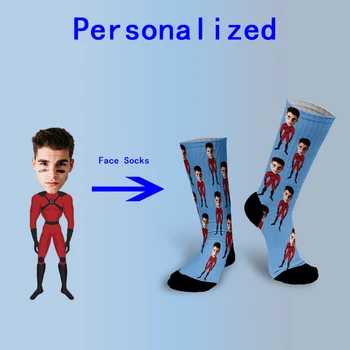 Забавные носки с принтом лица мультяшного героя для мужчин и женщин, забавные длинные носки с дизайном 