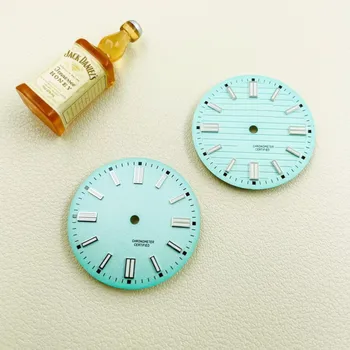 Новые часы для дайвинга Tiffany Blue NH35 Диаметром циферблата 28,5 мм, Зеленые Светящиеся Аксессуары для часов NH36 в буквальном смысле