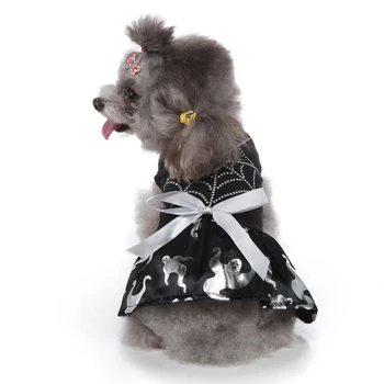 Косплей костюм для домашних животных на Хэллоуин из мягкого полиэстера черного цвета для рождественских косплеев, вечеринок по случаю дня рождения для маленьких средних собак и кошек