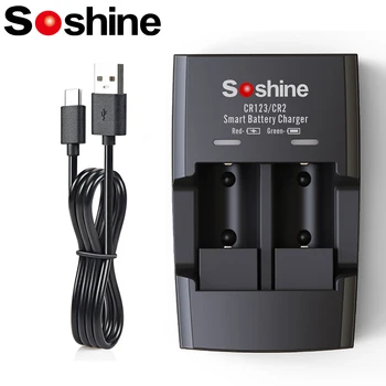 Soshine Smart LiFePO4 CR2 Зарядное Устройство 3,2 V S5 15266P 16340P 2-Слотное Зарядное Устройство для RCR123 CR2 16340 17335 Аккумулятор USB