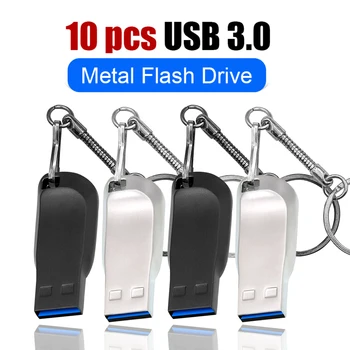 10ШТ металлический флеш-накопитель USB3.0 128 ГБ 64 ГБ 32 ГБ флэш-накопитель высокоскоростной флэш-памяти USB3.0 Stick