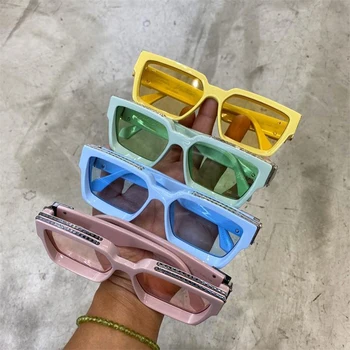 Квадратные солнцезащитные очки Оверсайз, женские, мужские, розово-зеленые, модные оттенки, дизайнерские очки класса люкс, прямая поставка, очки Oculos Gafas
