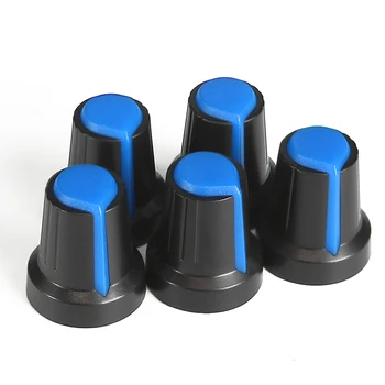 5ШТ Крышка ручки переключателя потенциометра WH148 AG2 15*17 мм Синие пластиковые ручки Комплект сливовых ручек