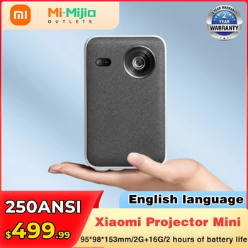 Проектор Xiaomi Mini Smart Portable Home Theater 250ANSI 720P LED DLP NFC Android Video Аккумулятор Большой Емкости С Автоматической Фокусировкой