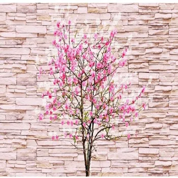 wellyu Пользовательские большие фрески 3d Hongmei цветок персика каменные настенные фрески ТВ фон стены нетканые обои papel de parede