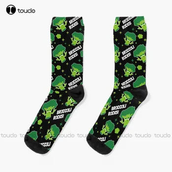 Новые забавные веганские подарки - Broccoli Rocks! Носки Футбольные носки Персонализированные Пользовательские носки для взрослых унисекс Популярные подарки