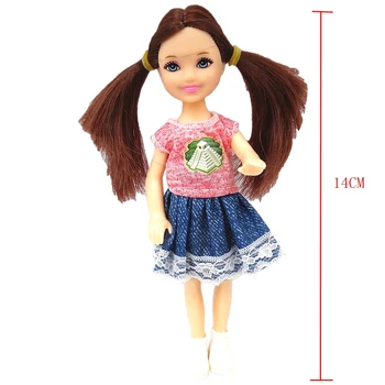 NK 1 Комплект Кукол для Девочек, 5 Подвижных Шарнирных Мини-Кукол 14 см, Милая Кукла + Обувь + Наряд Для Куклы Келли, Подарок Для Девочек, Детские Игрушки