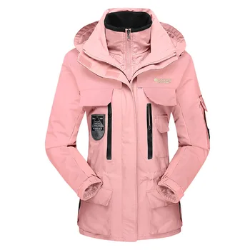 Женские зимние куртки, 2 предмета внутри, с хлопковой подкладкой, спортивные водонепроницаемые ветровки для пеших прогулок, катания на лыжах, альпинизма