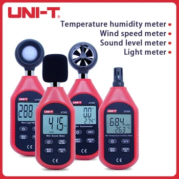 UNI-T Мини Цифровой Термометр Гигрометр Измеритель уровня Звука Люксметр Освещенности Анемометр UT333/UT353/UT363/UT383