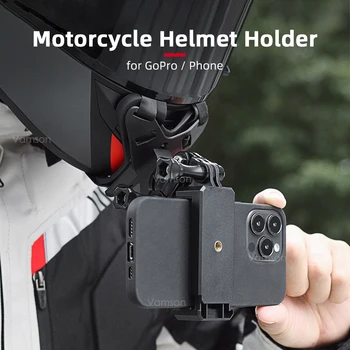 Vamson для Аксессуаров GoPro Мотоциклетный Шлем Подбородочный Кронштейн для Смартфона для GoPro Hero 11 10 9 8 Аксессуары для Камеры