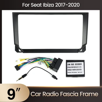 Автомобильный мультимедийный видеоплеер с 2din GPS для Seat Ibiza 2017-2020, Рамка для крепления приборной панели радио с кабелем Canbus