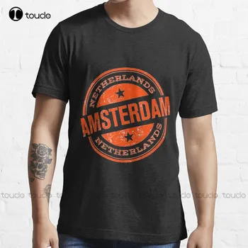 Amsterdam Футболка amsterdam Skyline, мужские футболки с дизайном на заказ, футболка с цифровой печатью для подростков, унисекс, Xs-5Xl