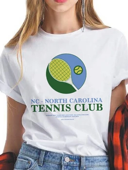 Футболка с принтом теннисного клуба, женские летние топы, женская одежда, Harajuku, Летние футболки с коротким рукавом 90-х, Уличная одежда, Женские футболки 2022 г.