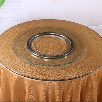 Основание поворотного стола с кольцом из нержавеющей стали, Вращающийся круглый стол, Поворотный стол с двусторонним стеклянным шкивом, Столешница для еды с сердечником
