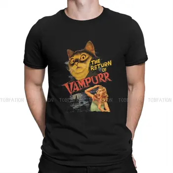Возвращение классической футболки Vampurr для мужчины-любителя кошек Camisetas Fashion T Shirt с мягким пушистым принтом