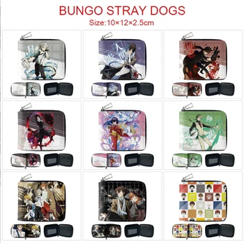 Кошелек с логотипом аниме Bungo Stray Dogs, Новый короткий кошелек на молнии, дамский кошелек для мелочи, кошелек для кредитных карт для мальчиков и девочек