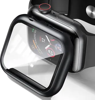 Стекло + крышка для Apple Watch 7 case 45 мм 41 мм iWatch case Аксессуары Бампер ПК + защитная пленка для экрана Apple watch series 7 case