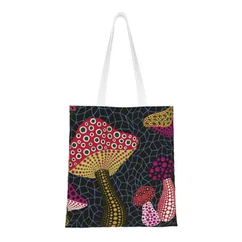 Милая сумка для покупок в стиле Яей Кусама, абстрактная сумка для покупок в стиле поп-арт, холщовая сумка для покупок через плечо