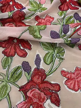 Супер Приятная красочная линия вышивки Тюль Шелковая пряжа Высококачественная Нигерийская имитация шелка для свадебных вечерних платьев