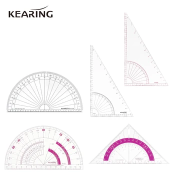 Треугольная линейка Kearing, линейка для пэчворка, Транспортир, Инструменты для рукоделия, для самостоятельного шитья, измерения, рисования, резки