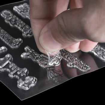 Месяц прозрачного силиконового штампа для оформления фотоальбома в стиле скрапбукинг своими руками