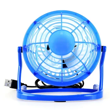 Мини-USB Бесшумный Вентилятор Настольный Кулер для Ноутбука Ноутбук Настольный ПК Офисные Охлаждающие Вентиляторы С 4 Лопастями Поворотный USB Мини-Вентилятор, Синий