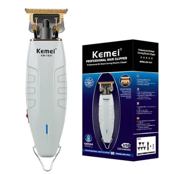 Профессиональный триммер для волос Kemei Can Be Zero Blade для мужчин, беспроводная машинка для стрижки бороды, электрическая машинка для стрижки волос, перезаряжаемая