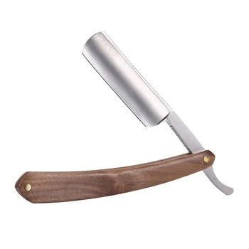 YINTAL Blank, Опасная бритва для мужчин, Классическая ручка из чистого бука, Парикмахерские бритвы, Заточенный предварительный нож, Бритва