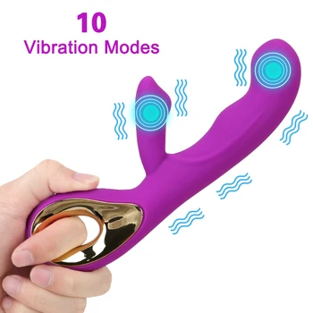 Водонепроницаемый фаллоимитатор с точкой G в 10 режимах, вибратор-кролик, женские мастурбаторы, стимулятор клитора, секс-игрушки для женщин