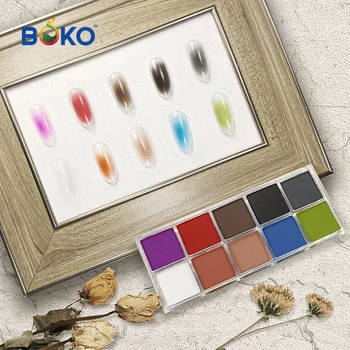 BOKO 10 Цветов, Градиентная Твердая Пудра Magic Mirror, Новый продукт, Постепенная пудра для дизайна ногтей, принадлежности для ногтей