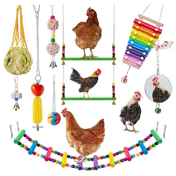 Куриные игрушки для кур, игрушка для куриного ксилофона, игрушки для качания на курином мосту, игрушки для клевания цыплят, игрушки для зеркала для цыплят