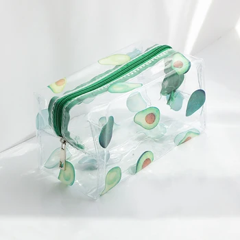 Прозрачные сумки для макияжа из ПВХ, маленькие фруктовые кисти для макияжа с авокадо, водонепроницаемый Многофункциональный чехол для хранения ручек для женщин и девочек