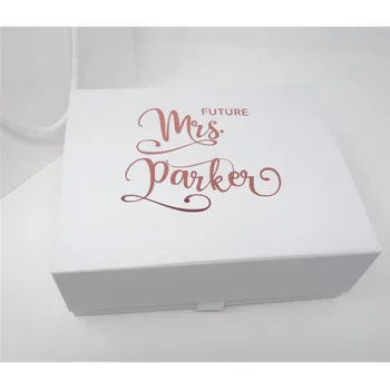 элегантная свадебная подарочная коробка из розового золота, изготовленные на заказ роскошные подарочные коробки thank you will you be, Подарочная Упаковка для девичника невесты на день рождения