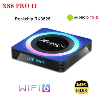 2023x88 Pro 13 Smart TV Box Android 13,0 TVBox Rockchip RK3528 Четырехъядерный Поддержка Декодирования видео 8K Wifi6 BT5.0 Телеприставка