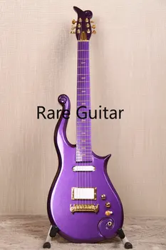 Корпус Гитары Rhxflame Custom Prince Cloud Metallic Purple из Ольхи, Гриф Из Клена, Золотая Крышка Ферменного Стержня и Инкрустация Золотым Символом,