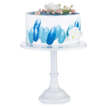 Белая подставка для торта 12 дюймов/30 см, металлическая круглая в простом стиле, свадьба, День рождения, Бумажный стаканчик для десерта, подставка для торта, подставка для дисплея (белая)