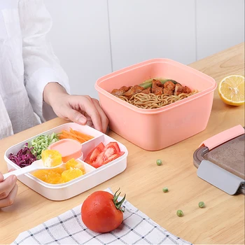 Детский школьный ланч-бокс с подогревом и отделением для посуды Кухонный контейнер для еды Ланч-бокс для микроволновой печи в японском стиле