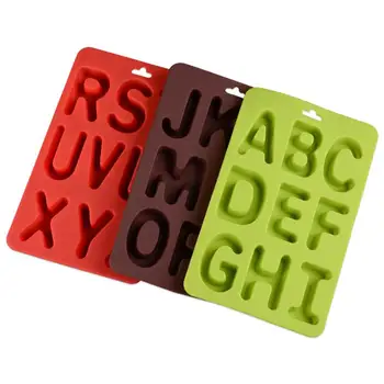 Лоток для кубиков льда с английским алфавитом, форма для шоколада с английскими буквами, Силиконовые формы для украшения торта