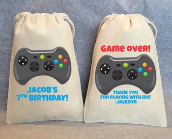 Вечеринка с видеоиграми, Сумки для подарков на день рождения видеоигры, День рождения геймера, Сувениры для геймерской вечеринки, Вечеринка с видеоиграми
