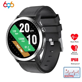 RC06 Смарт-часы ECG Кислородный браслет для измерения сердечного ритма, монитор сна, Кровяное давление, Фитнес-трекер, Сенсорная музыка, цветной экран 1.28