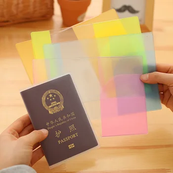 карамельный цветной держатель для паспорта, прозрачный чехол для телефона, зажим для билета, держатель для карты, многофункциональные водонепроницаемые держатели для паспортов