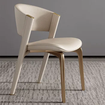 Дизайнерские Роскошные обеденные стулья с золотыми ножками, Поддерживающими спинку, Уникальные модные обеденные стулья Relax Lounge Lazy Soft Sillas Товары для дома