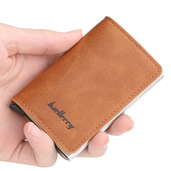 Новый модный мужской кошелек для кредитных карт, RFID Противоугонный автоматический кошелек, чехол для карт, Кожаный мужской кошелек, держатель для кредитных карт