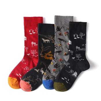 2021 Новые Весенние носки Винтажные Вязаные носки темного цвета Женские носки Harajuku Женские крутые длинные носки в стиле хип-поп
