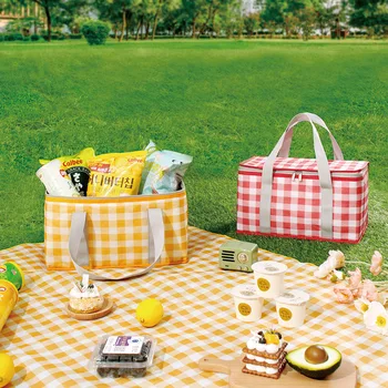 Сумка для хранения холода для пикника на открытом воздухе, переносная сумка для ланча, корзина для пикника из утолщенной алюминиевой фольги